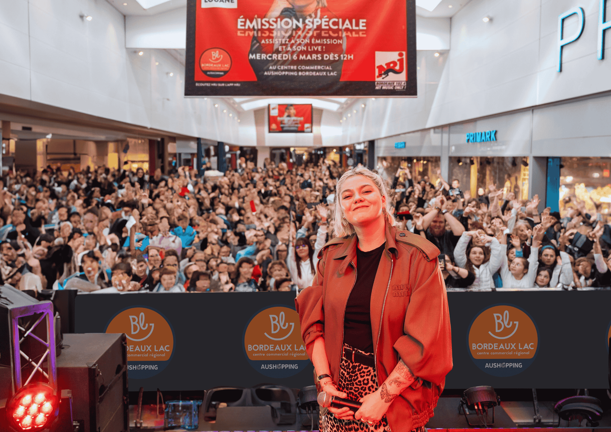 Centre commercial Aushopping Bordeaux Lac rétrospective 2024 concert Louane