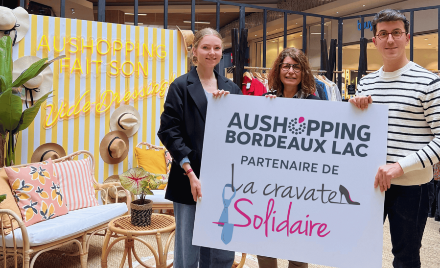 Aushopping Bordeaux Lac centre commercial partenaire partenariat local la cravate solidaire